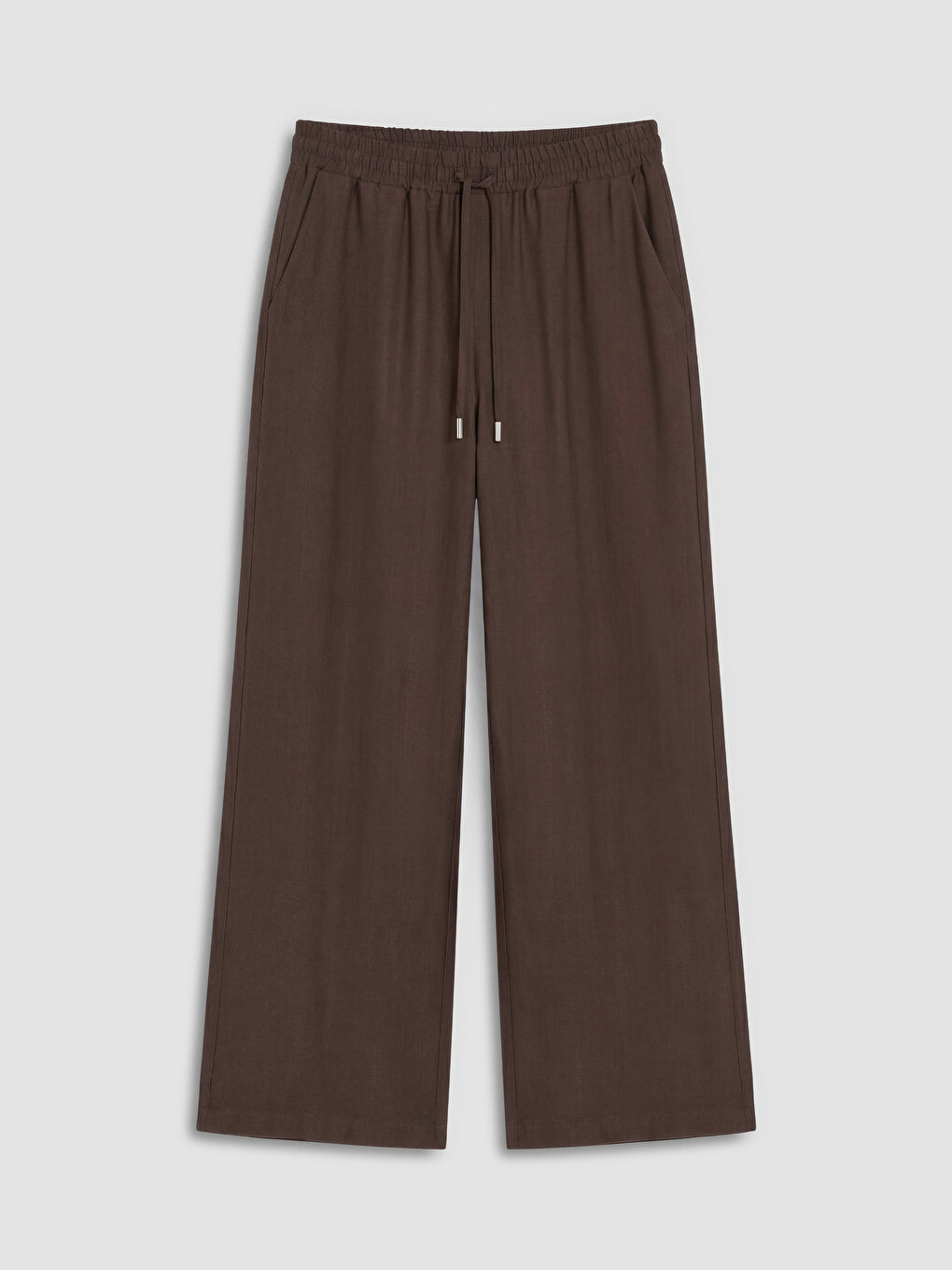 Beli Lastikli Geniş Paça Kadın Pantolon-4