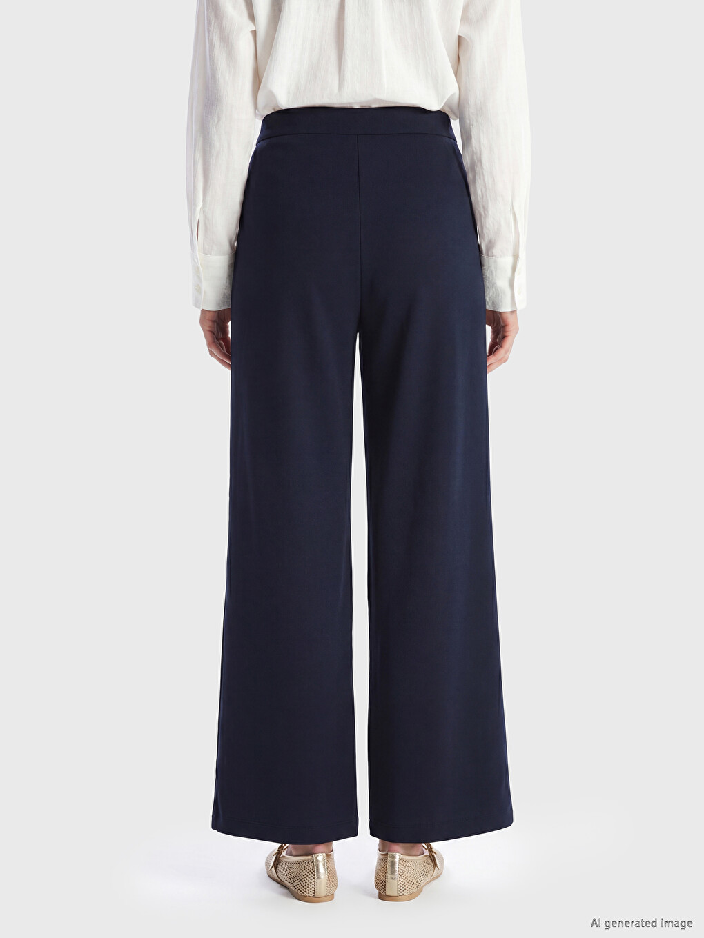 Elastic Waist Women's Crepe Trousers-3