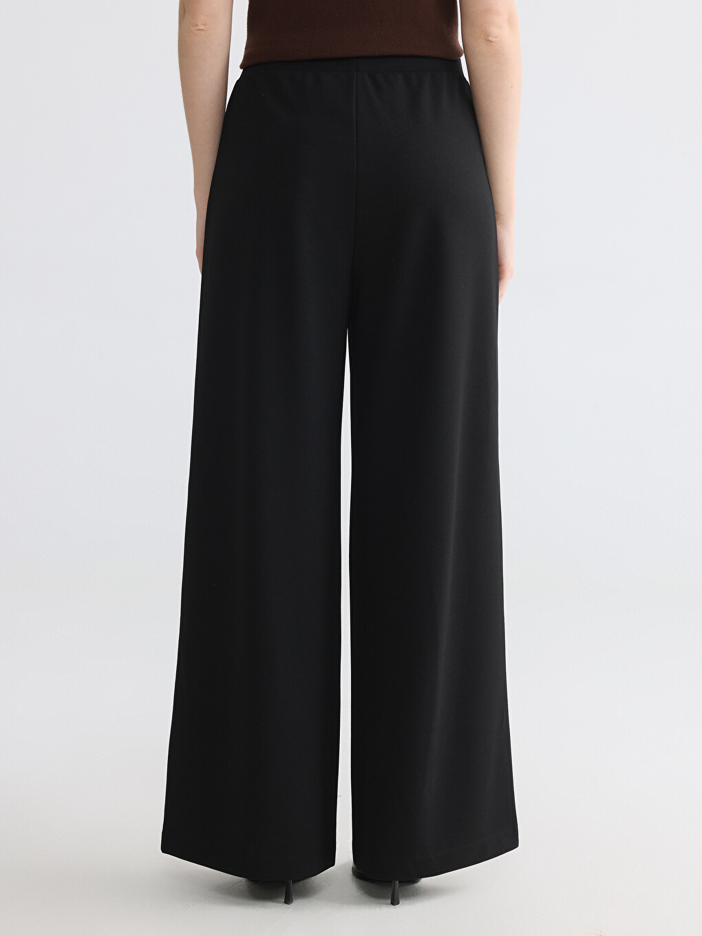 Elastic Waist Women's Crepe Trousers-3