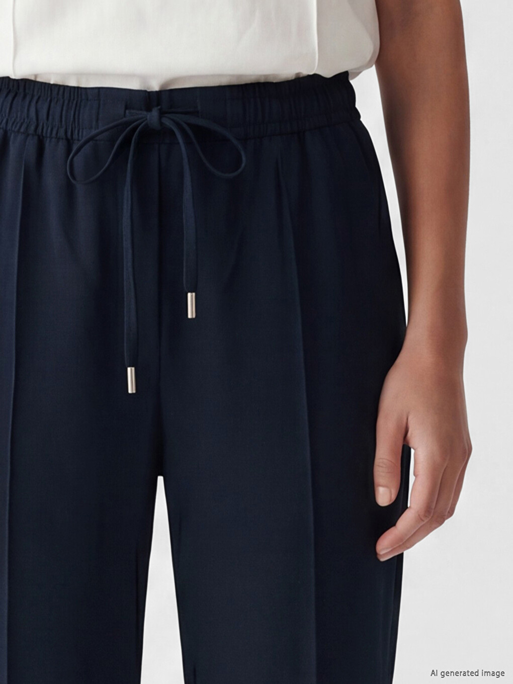 Elastic Waist Carrot Fit Women's Trousers-2