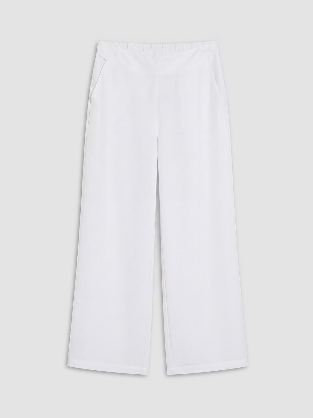 Beli Lastikli Geniş Paça Kadın Pantolon-4