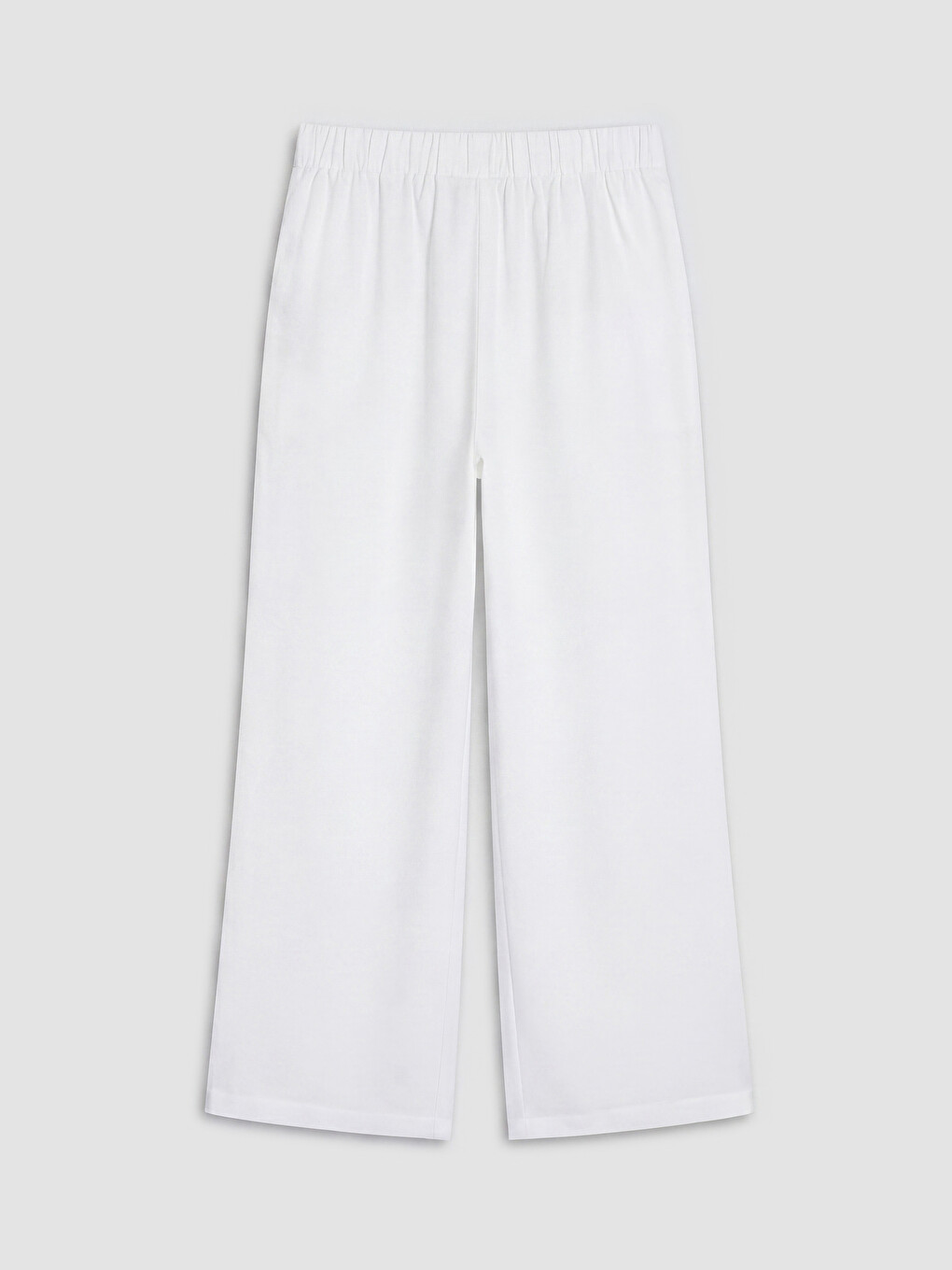 Beli Lastikli Geniş Paça Kadın Pantolon-5