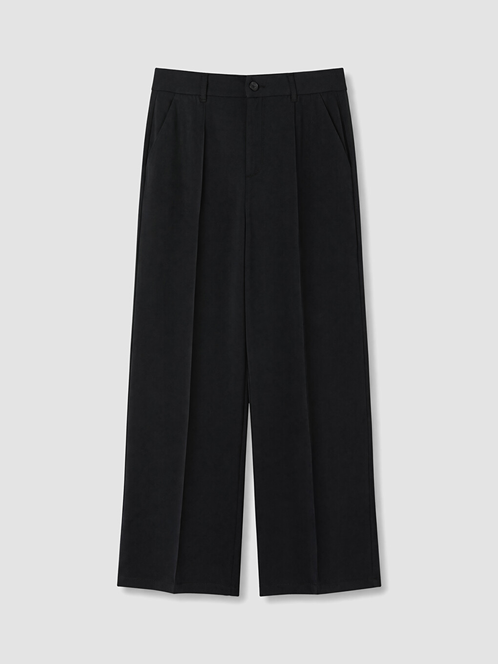 Pleated Wide Leg Regular Fit Women's Trousers-4