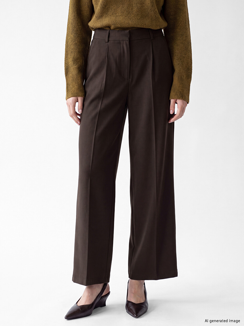 Wide Leg Regular Fit Women's Trousers-1