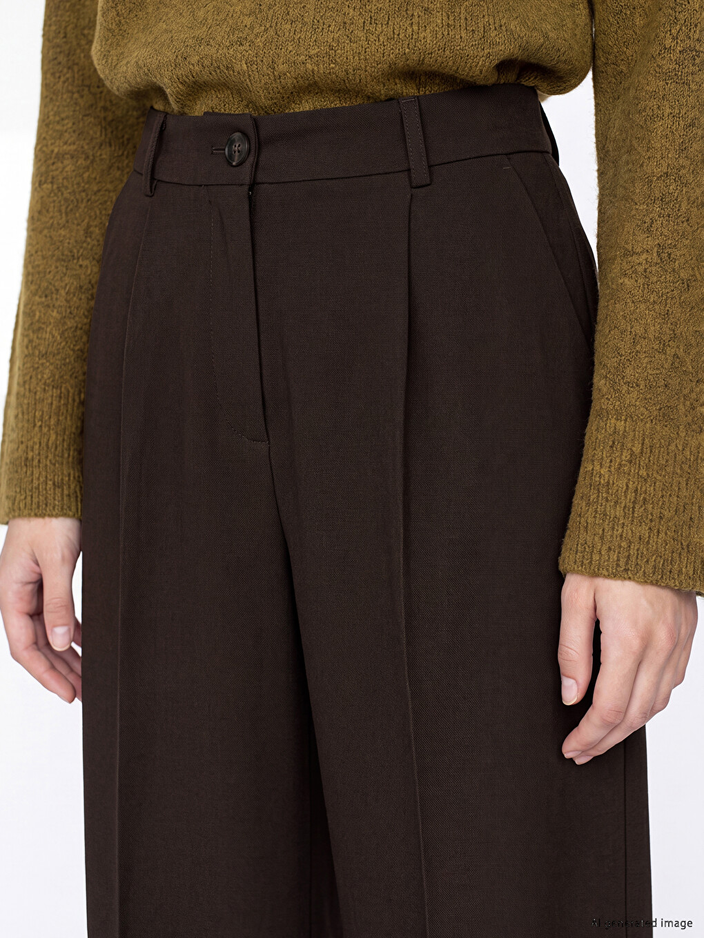 Wide Leg Regular Fit Women's Trousers-2