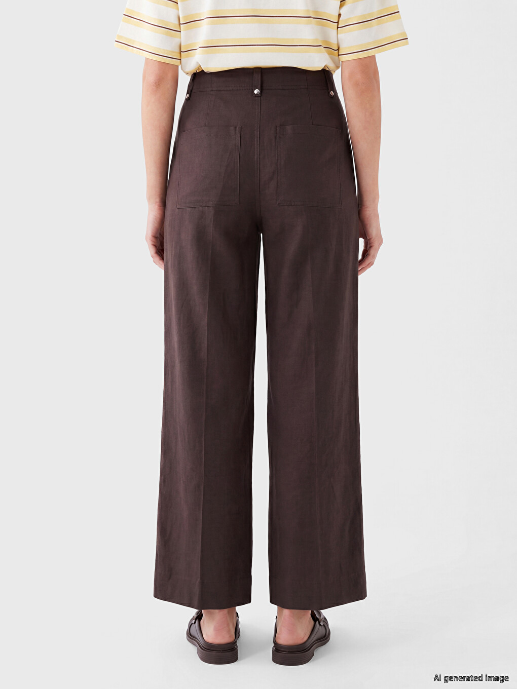 Pantalon Brun Femme-3