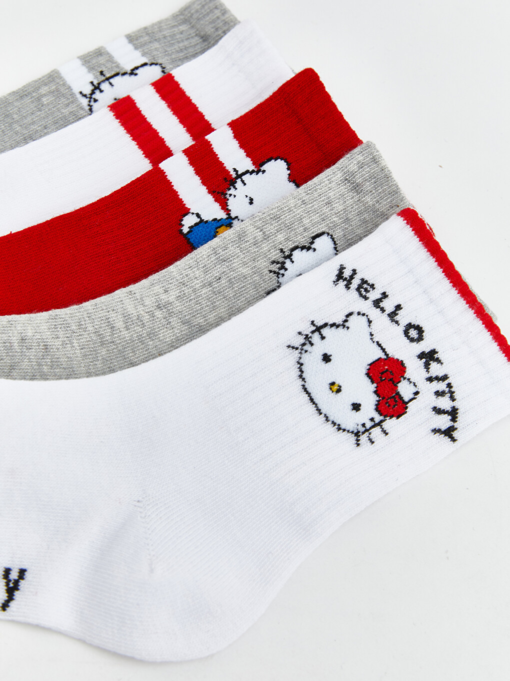 Hello Kitty Desenli Kız Çocuk Soket Çorap 5'li-6