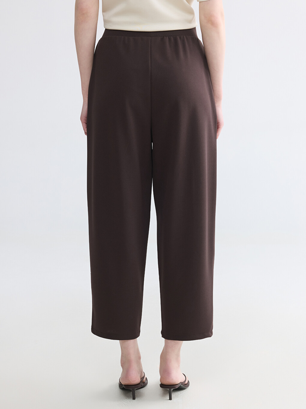 Elastischer Bund Damen Crêpe Hosen-3