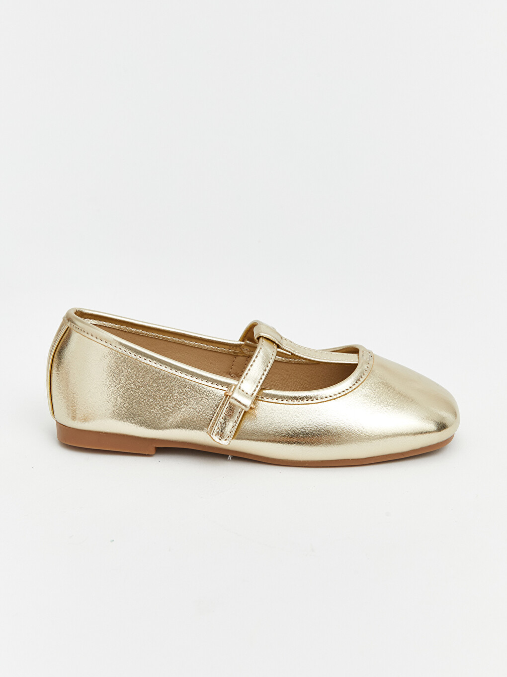 Shiny Faux Leather Girls' Ballet Flats-1