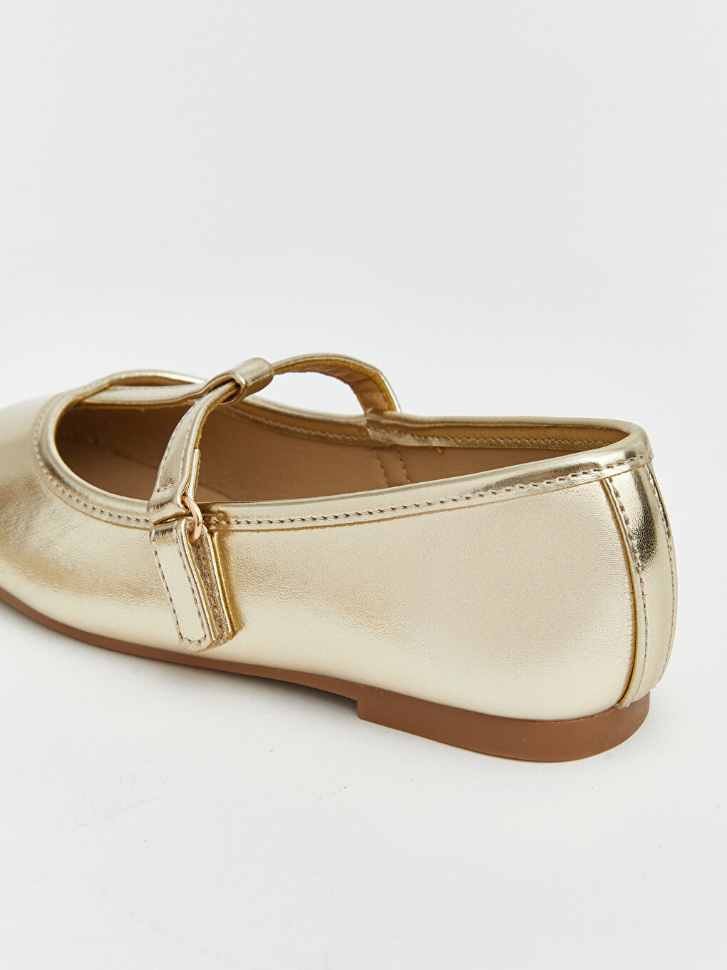 Shiny Faux Leather Girls' Ballet Flats-4