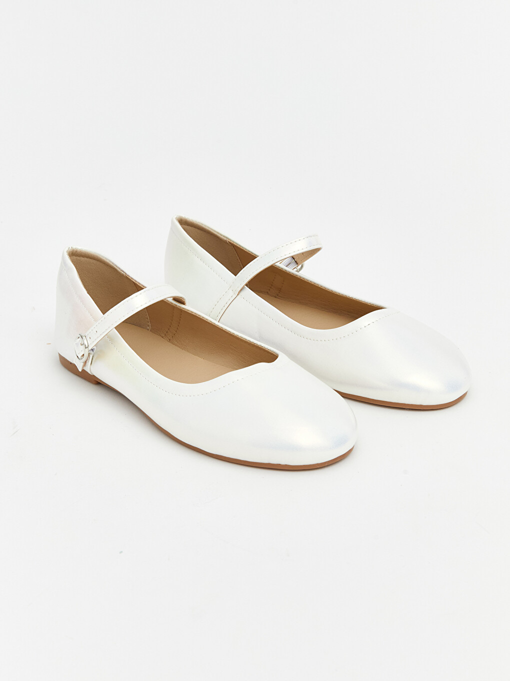 Faux Leather Girls' Ballet Flats