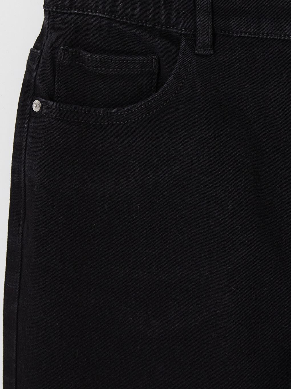Beli Lastikli Regular Fit Kadın Jean Pantolon-5