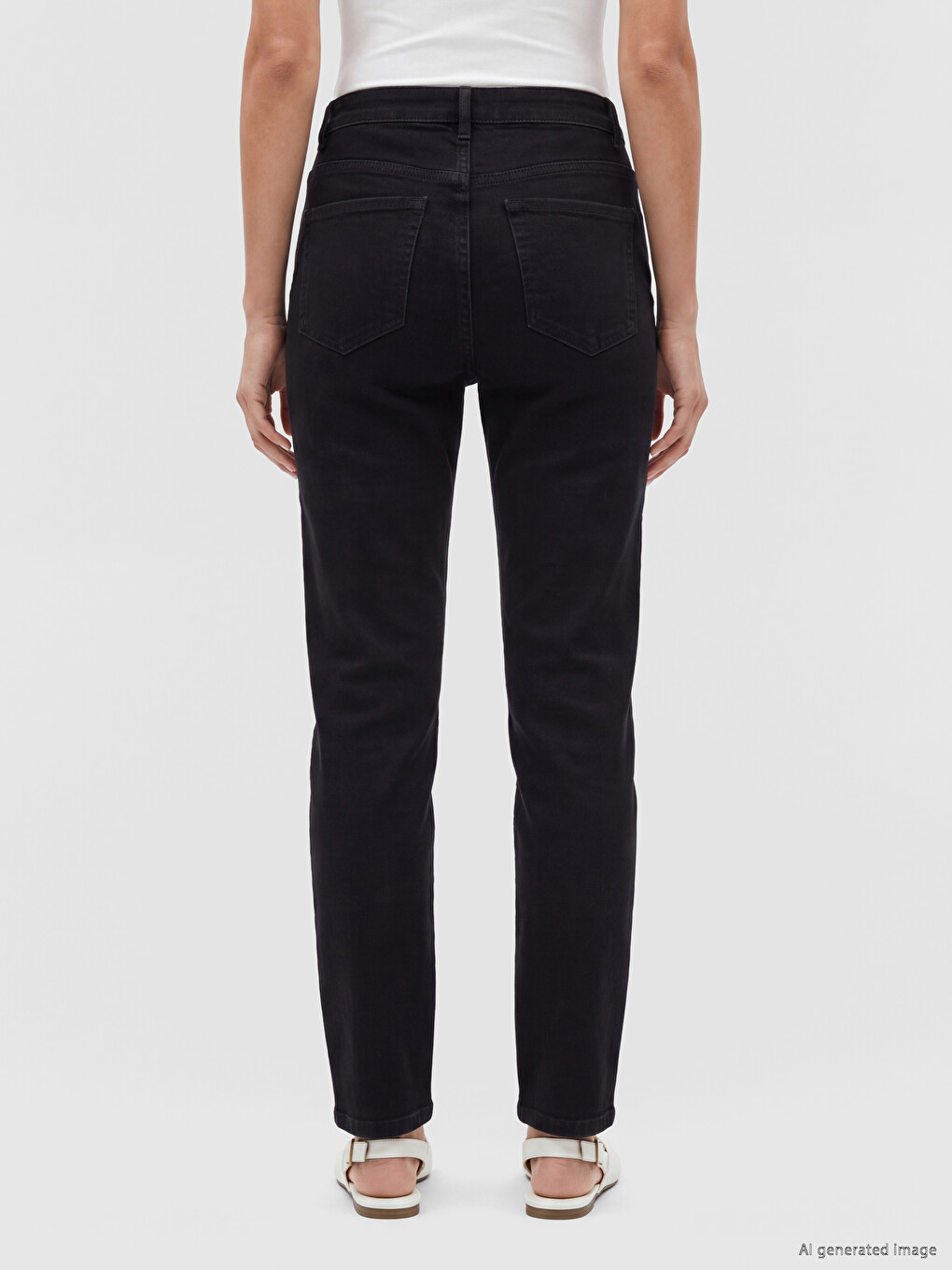 Beli Lastikli Regular Fit Kadın Jean Pantolon-3