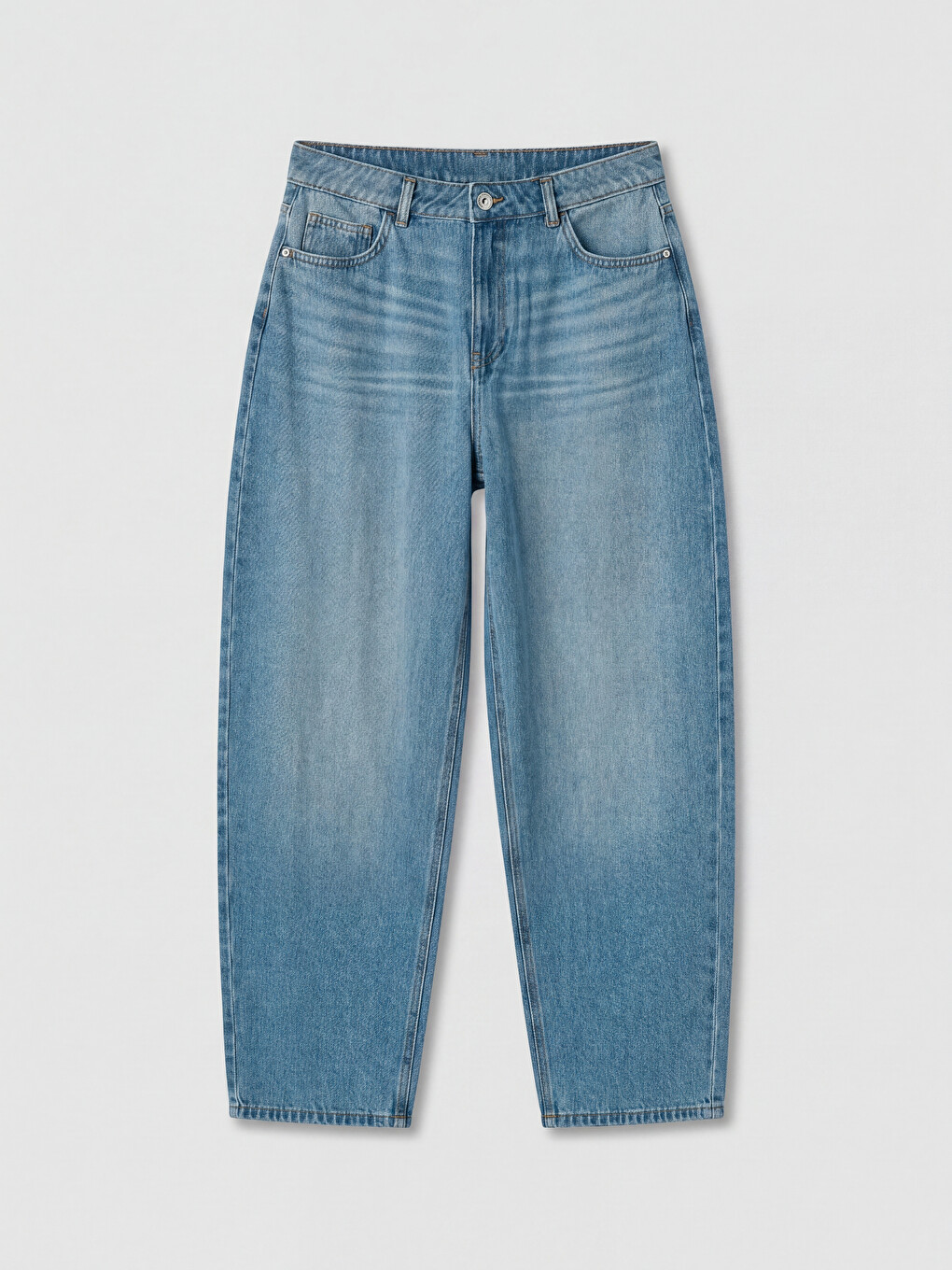 High Waisted Barrel Fit Women's Jeans-3