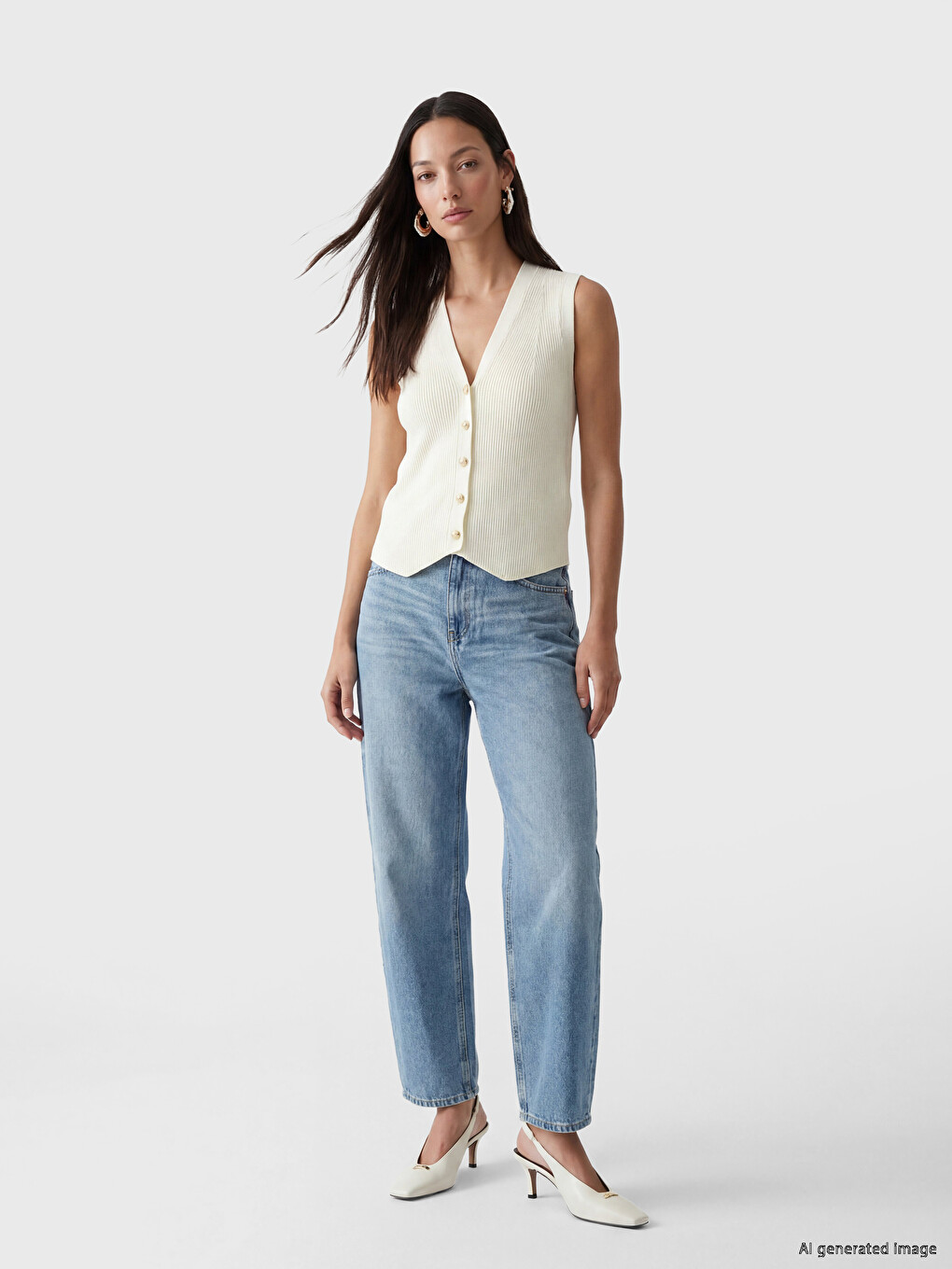 High Waisted Barrel Fit Women's Jeans