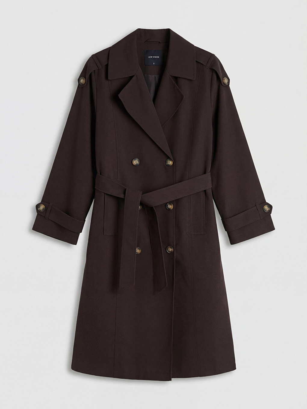 Double-breasted Sash Women's Trenchcoat-5