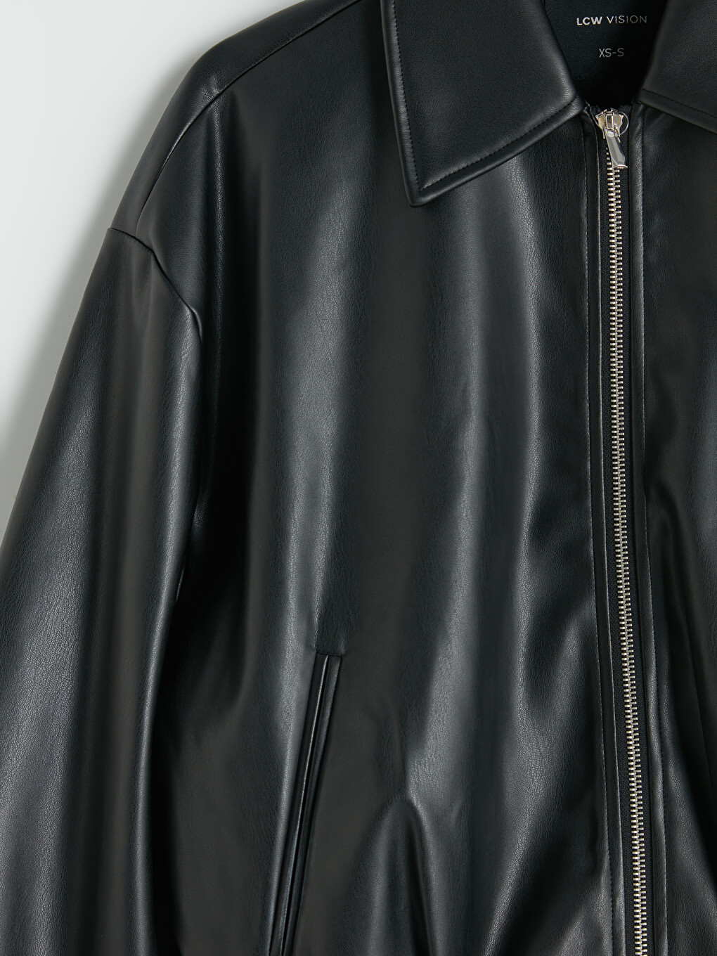Veste En Similicuir Noir Femme-6