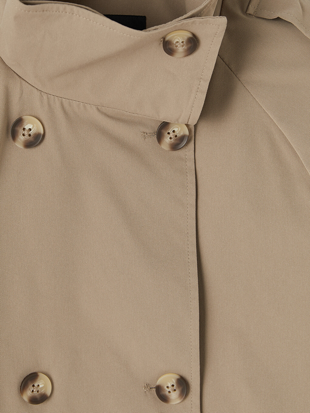 Mock Neck Belted Women's Trench Coat-7