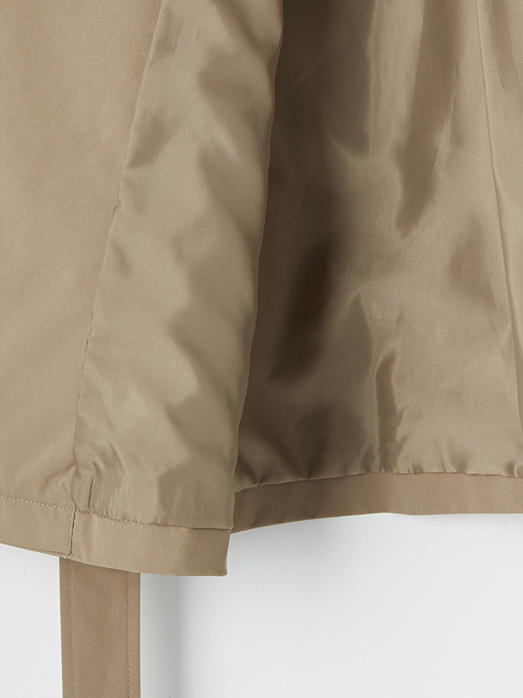 Mock Neck Belted Women's Trench Coat-8