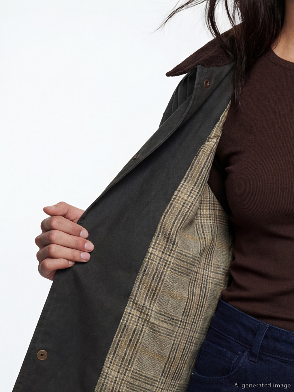 Shirt Collar Women's Gabardine Coat-3