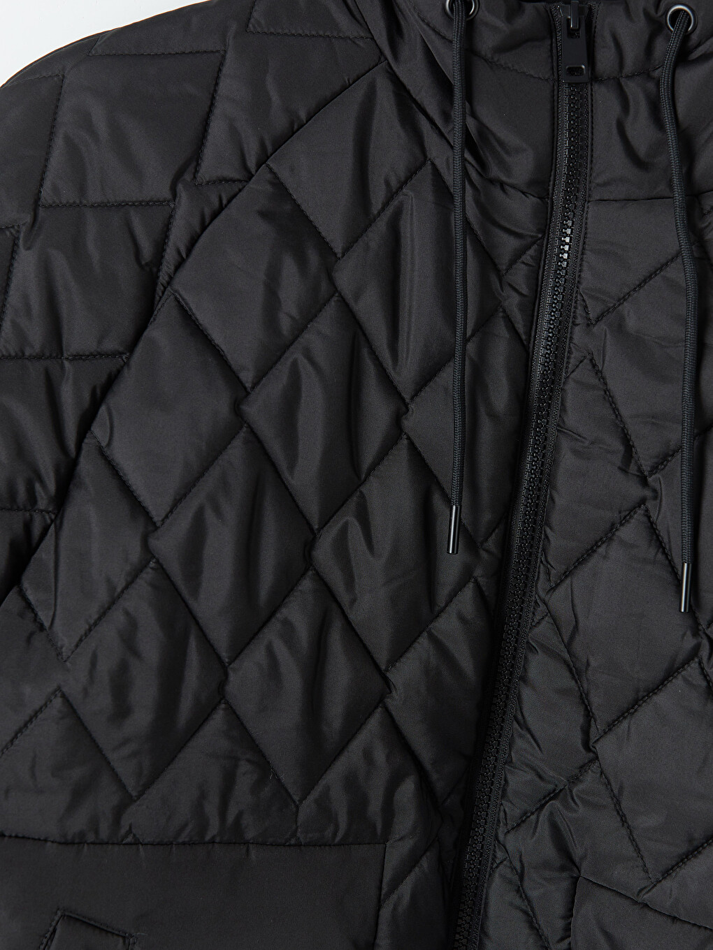 Ženska Puffer Jakna S Kapuljačom S Argyle Uzorkom-6
