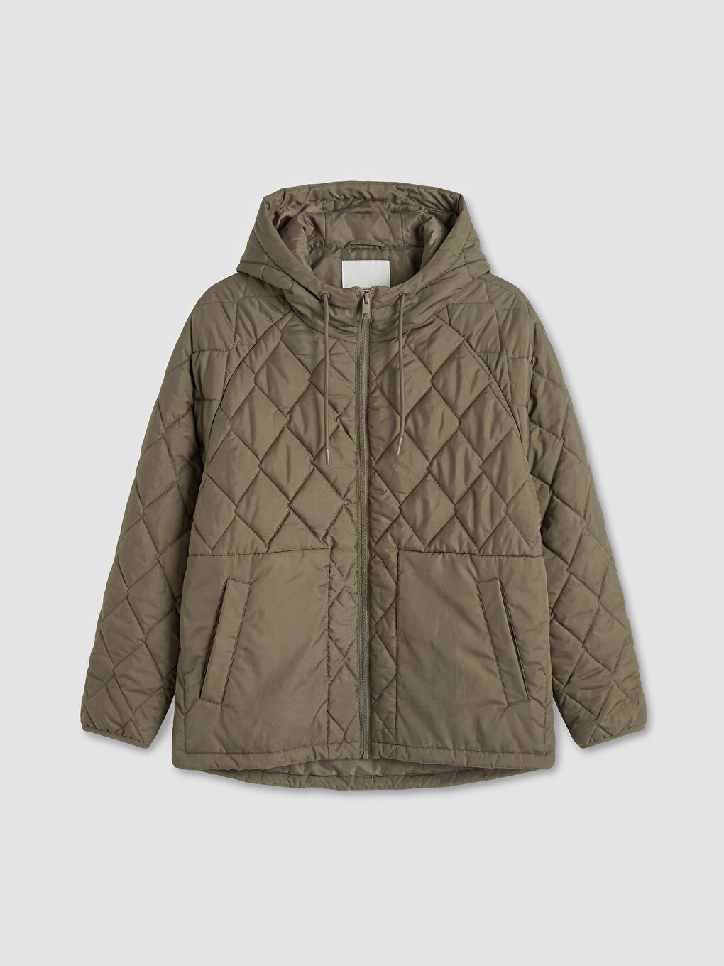 Ženska Puffer Jakna S Kapuljačom S Argyle Uzorkom-5