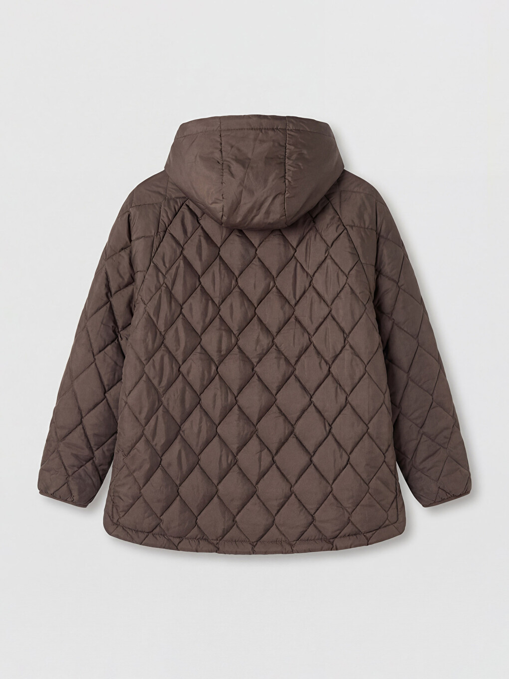 Gesteppter Damenmantel Mit Kapuze Und Argyle-muster-6