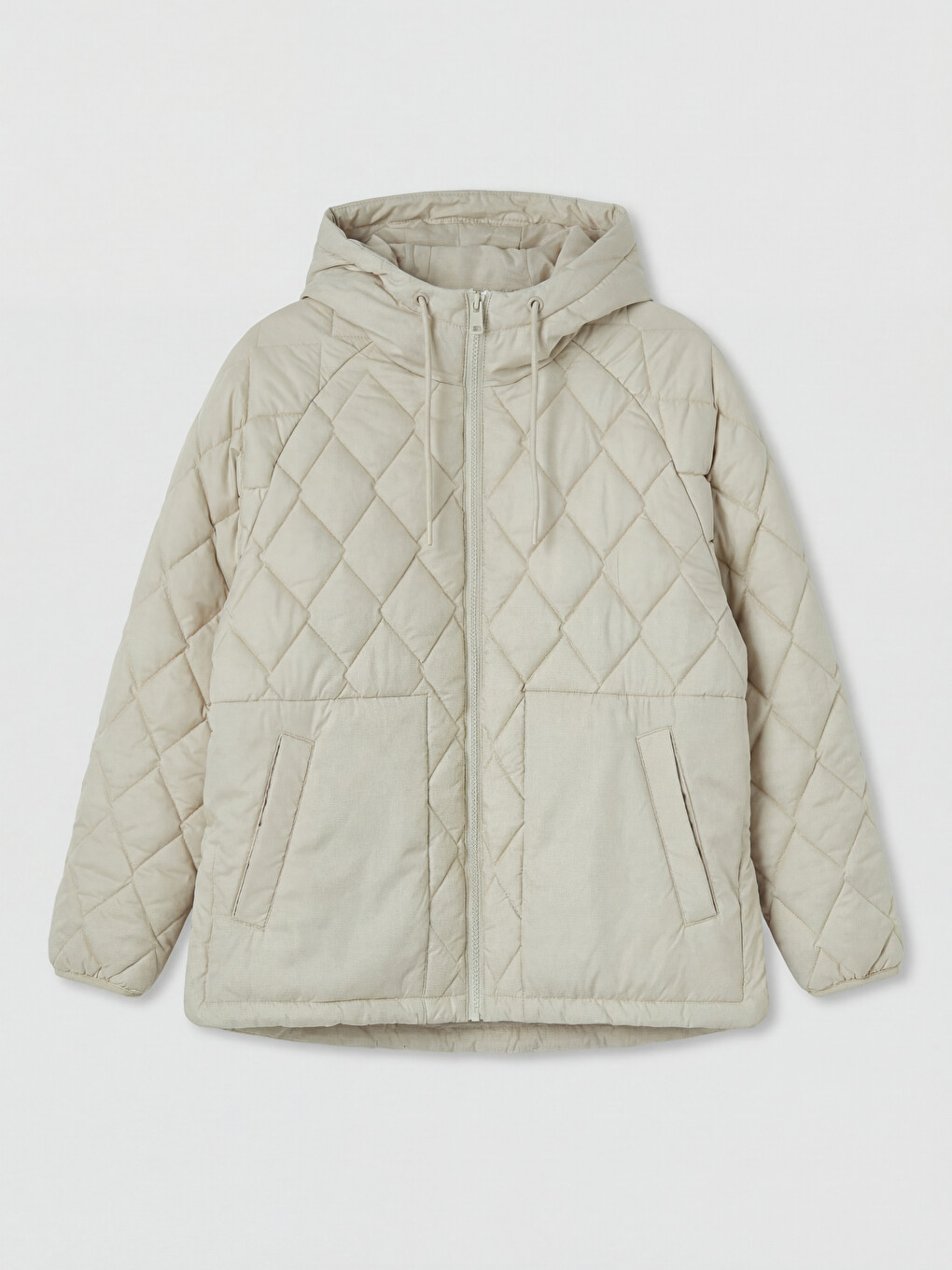 Ženska Puffer Jakna S Kapuljačom S Argyle Uzorkom-5