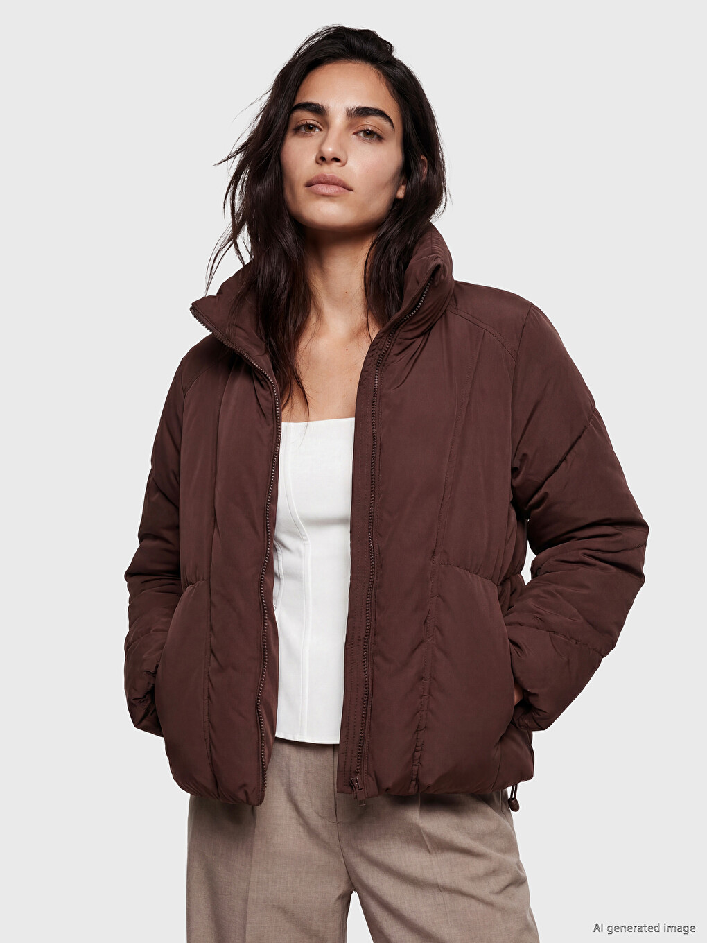 Mock Neck Oversize Women's Puffer Coat