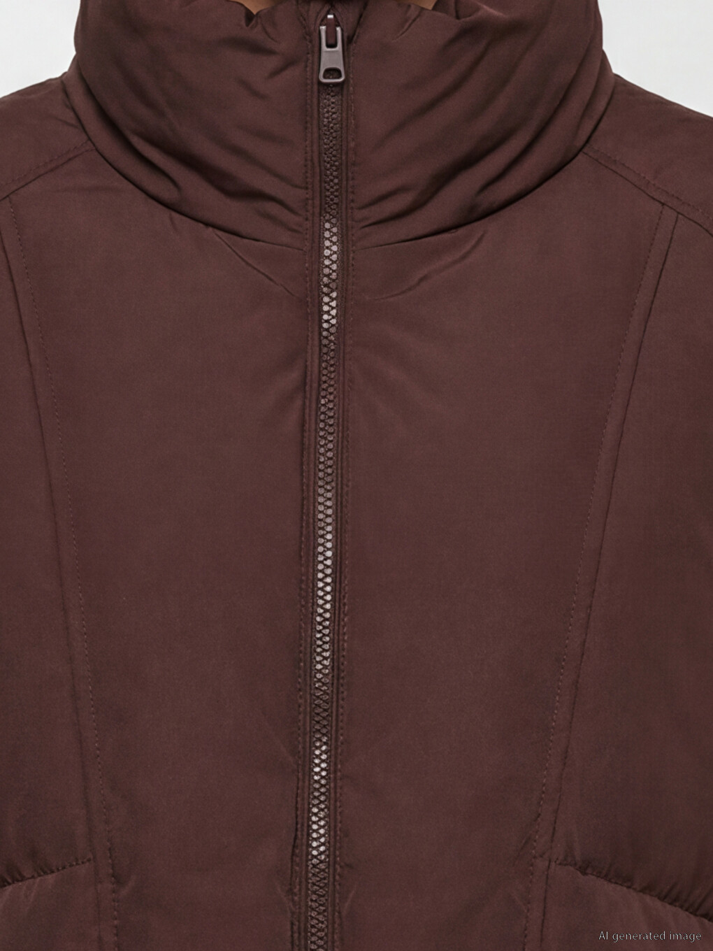Mock Neck Oversize Women's Puffer Coat-2