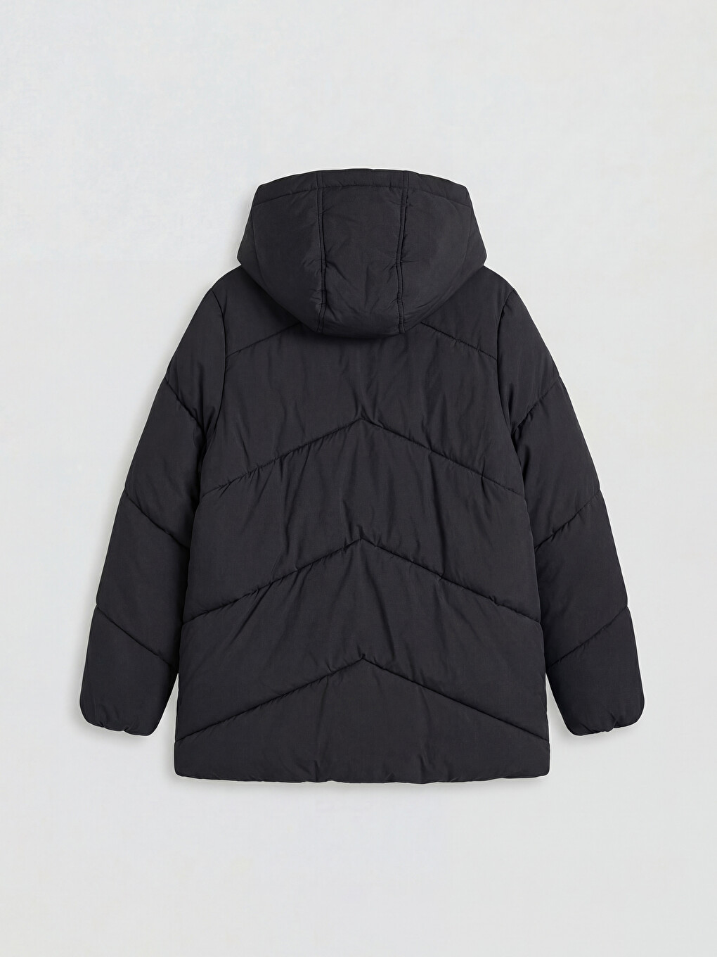 Woman Black Puffer Coat-6