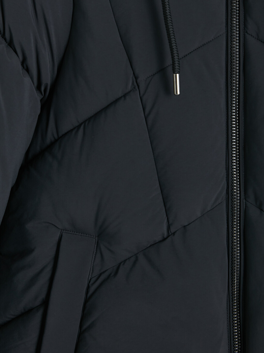 Woman Black Puffer Coat-7