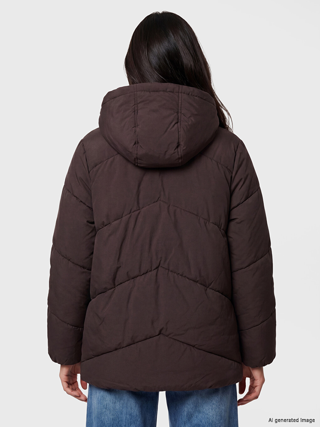 Hooded Quilted Women's Puffer Coat-4
