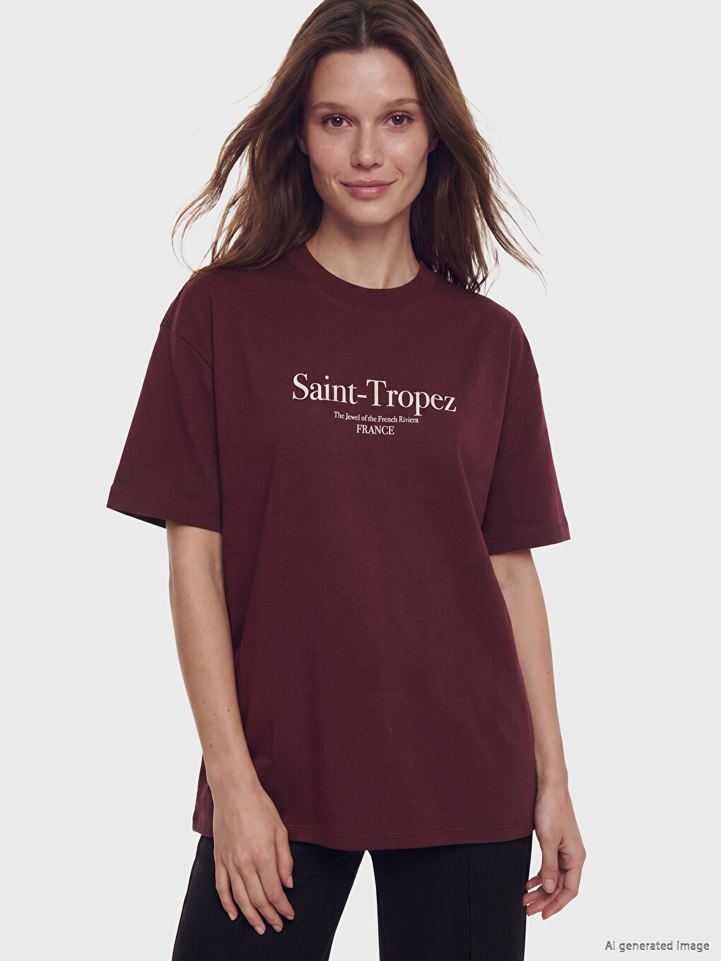 Crew Neck France Printed Women's T-shirt