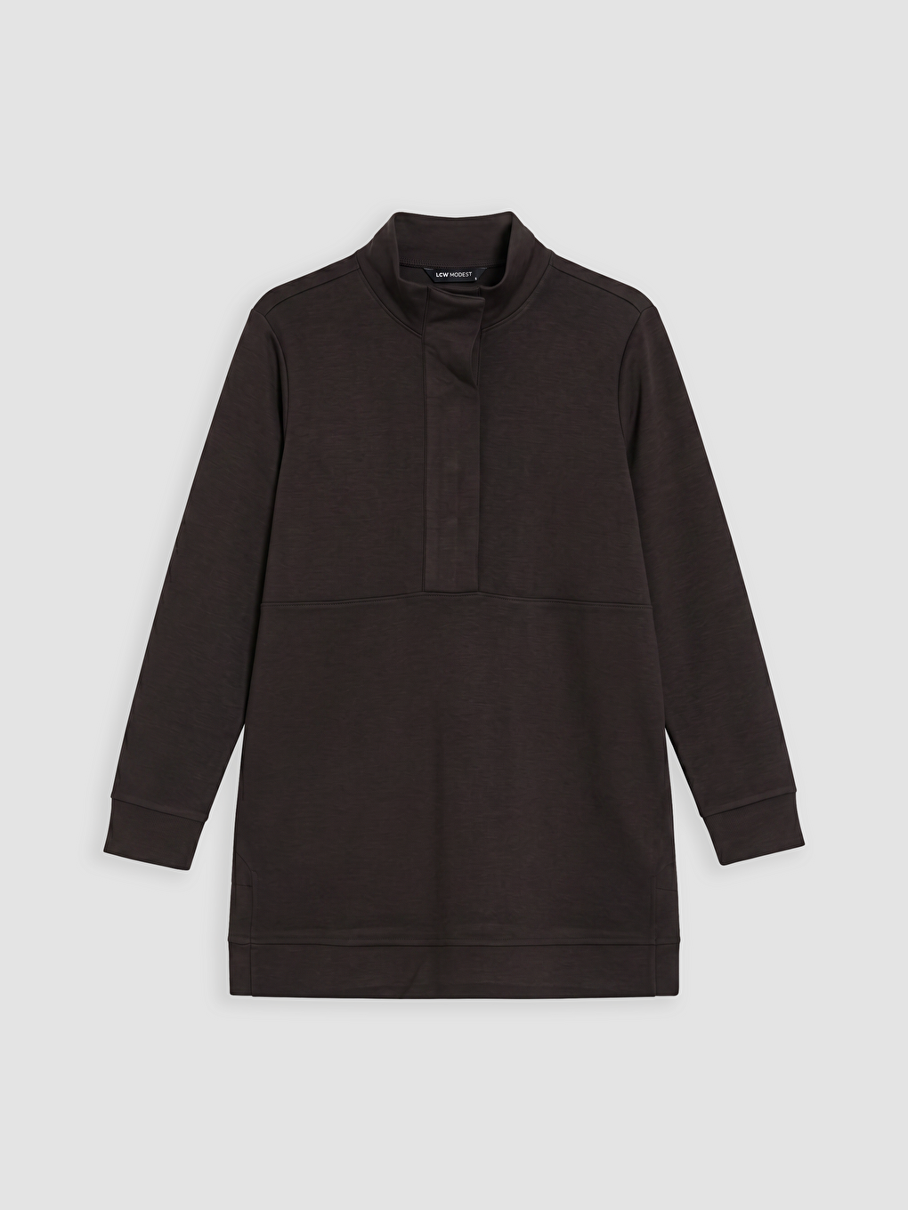 Dik Yaka Soft Touch Kadın Sweatshirt Tunik-4