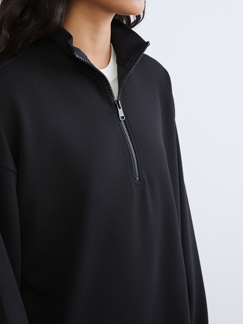 Woman Black Sweatshirt Tunic-2