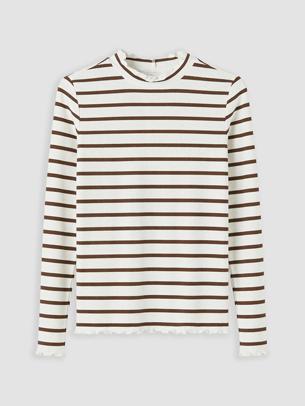 Mock Neck Striped Women's Body-4
