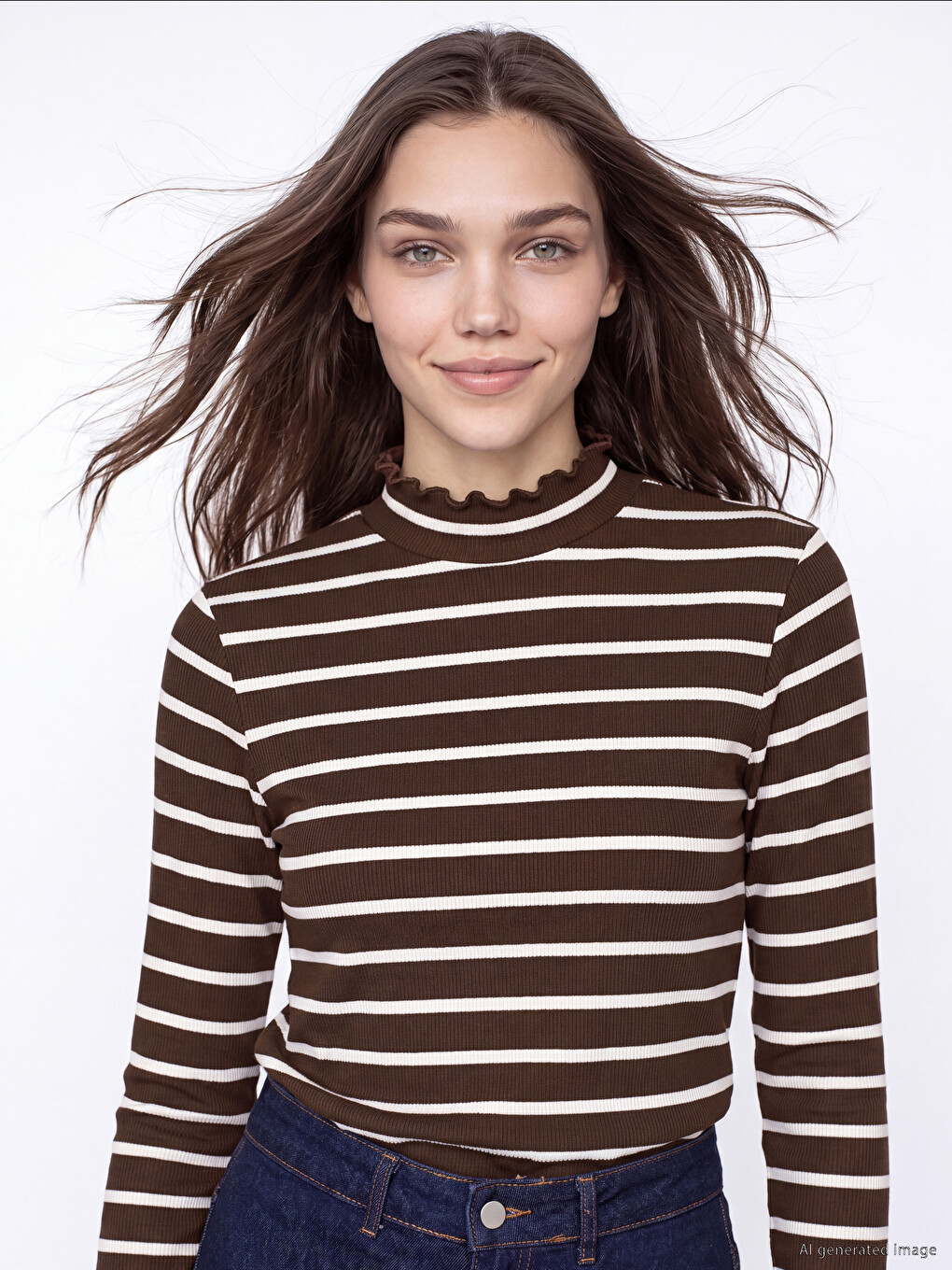 Mock Neck Striped Women's Body