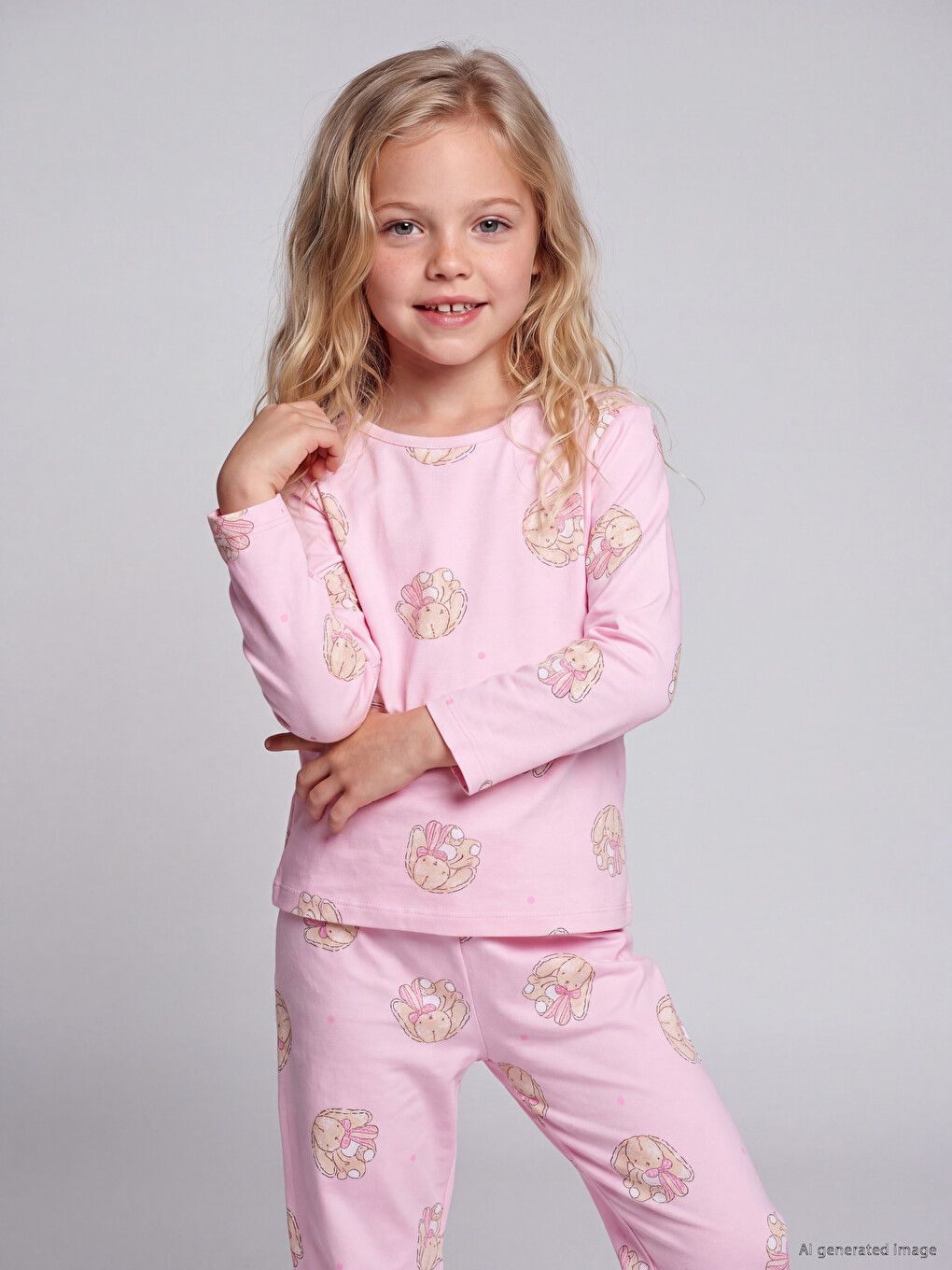 Kız Çocuk Uzun Kollu Pijama Seti-1