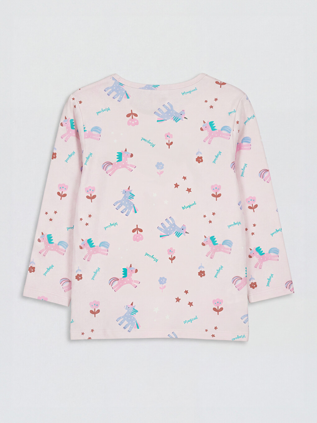 Crew Neck Printed Girls' Pyjamas Set-2