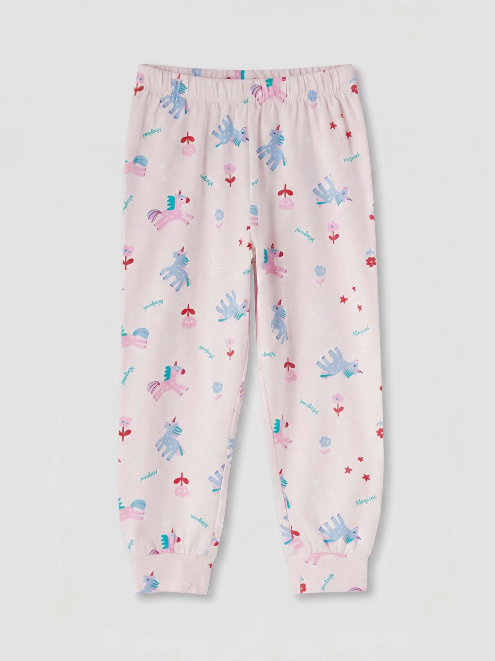 Crew Neck Printed Girls' Pyjamas Set-3