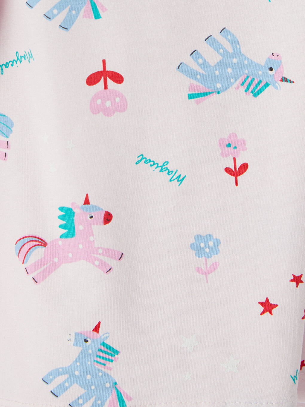 Crew Neck Printed Girls' Pyjamas Set-5