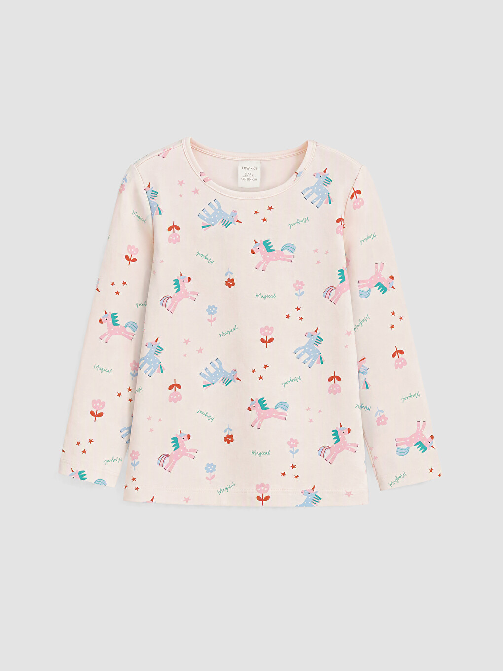 Pembe Bisiklet Yaka Baskılı Kız Çocuk Pijama Takım-1
