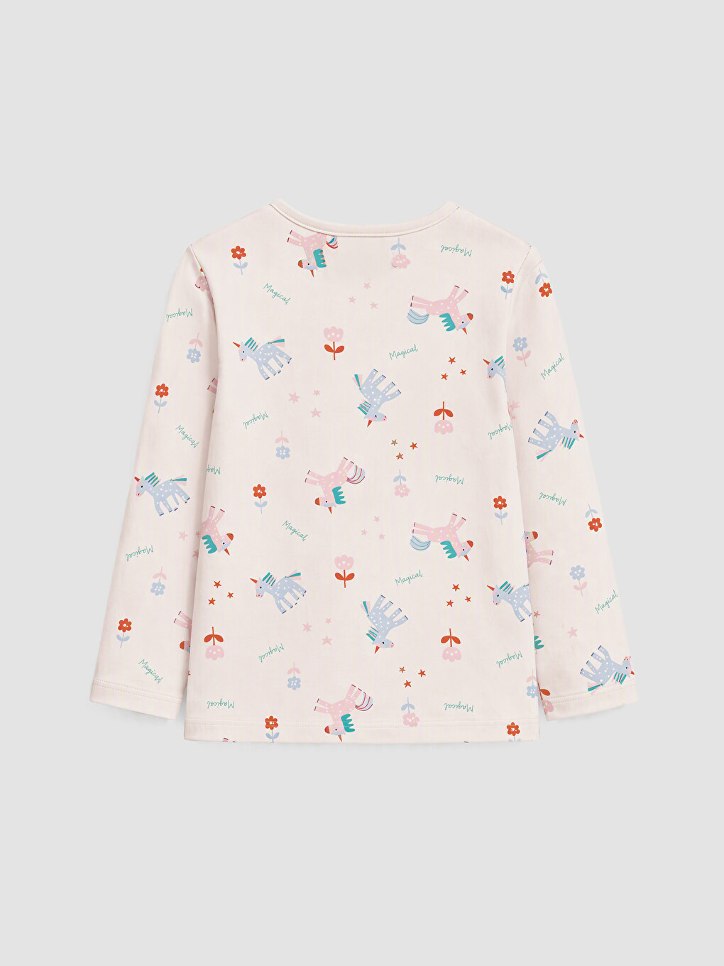 Pembe Bisiklet Yaka Baskılı Kız Çocuk Pijama Takım-3