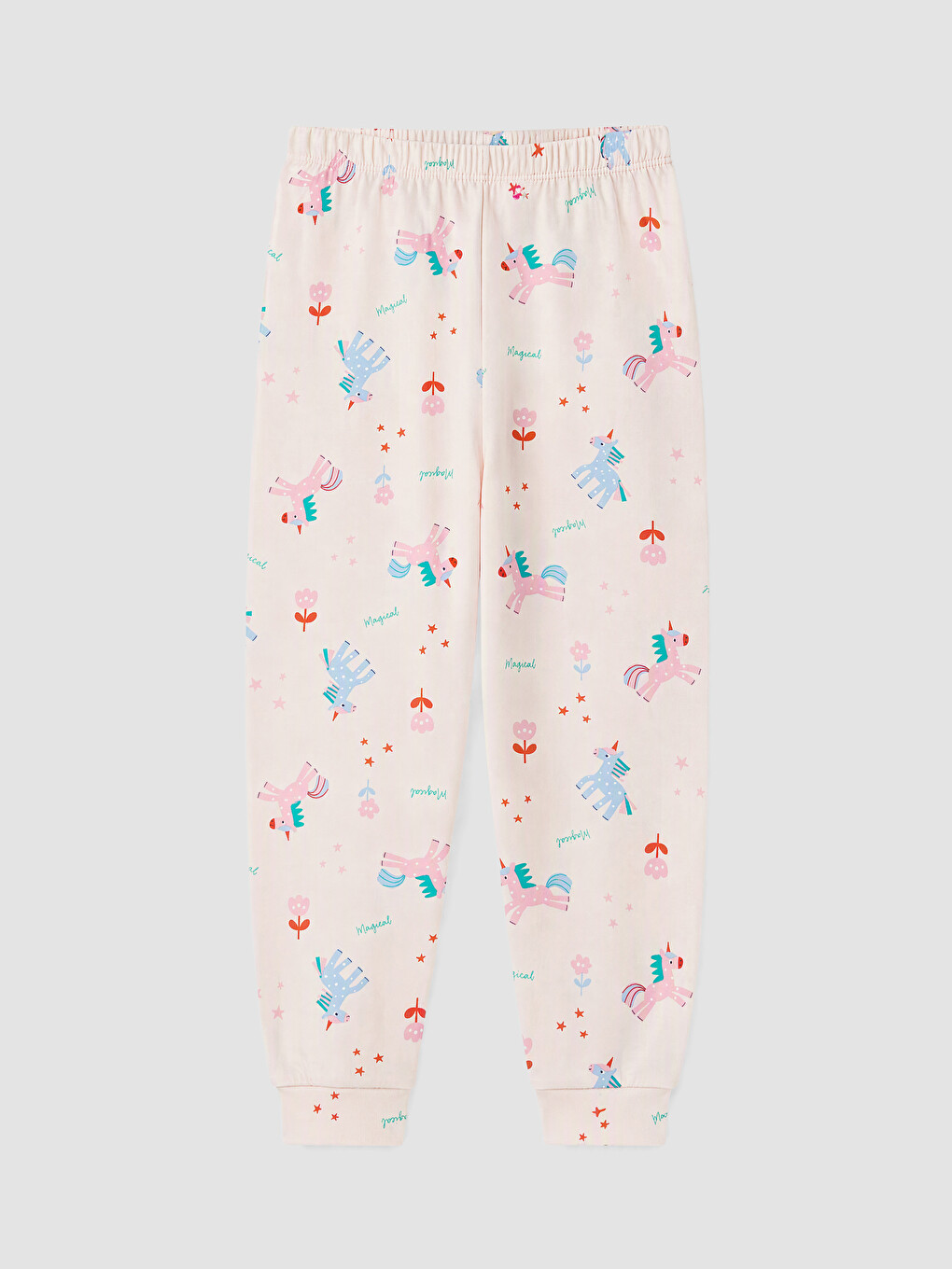 Pembe Bisiklet Yaka Baskılı Kız Çocuk Pijama Takım-4