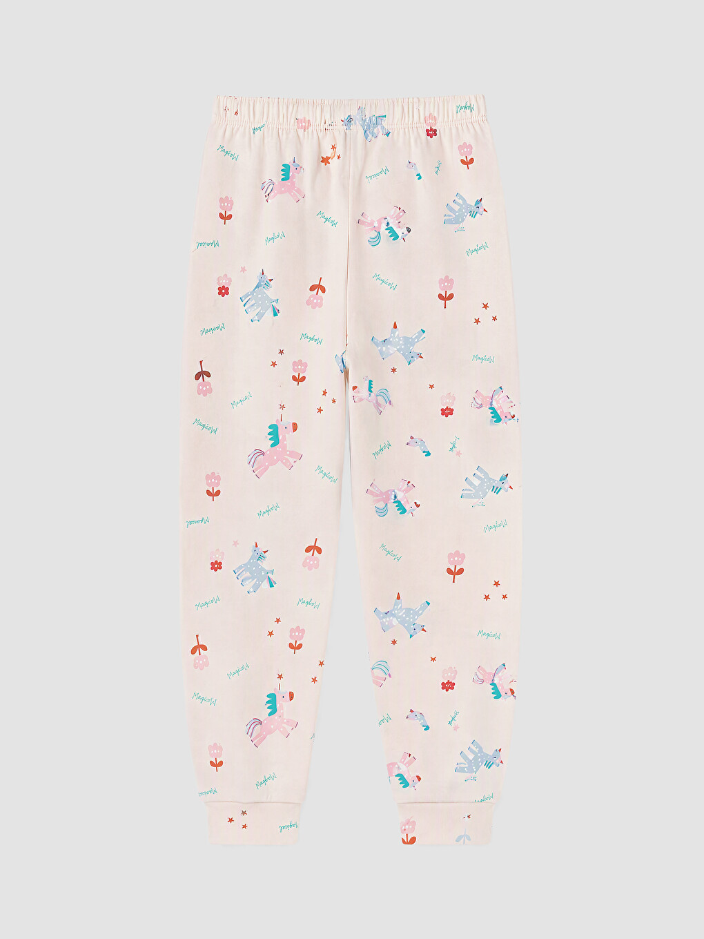 Pembe Bisiklet Yaka Baskılı Kız Çocuk Pijama Takım-6
