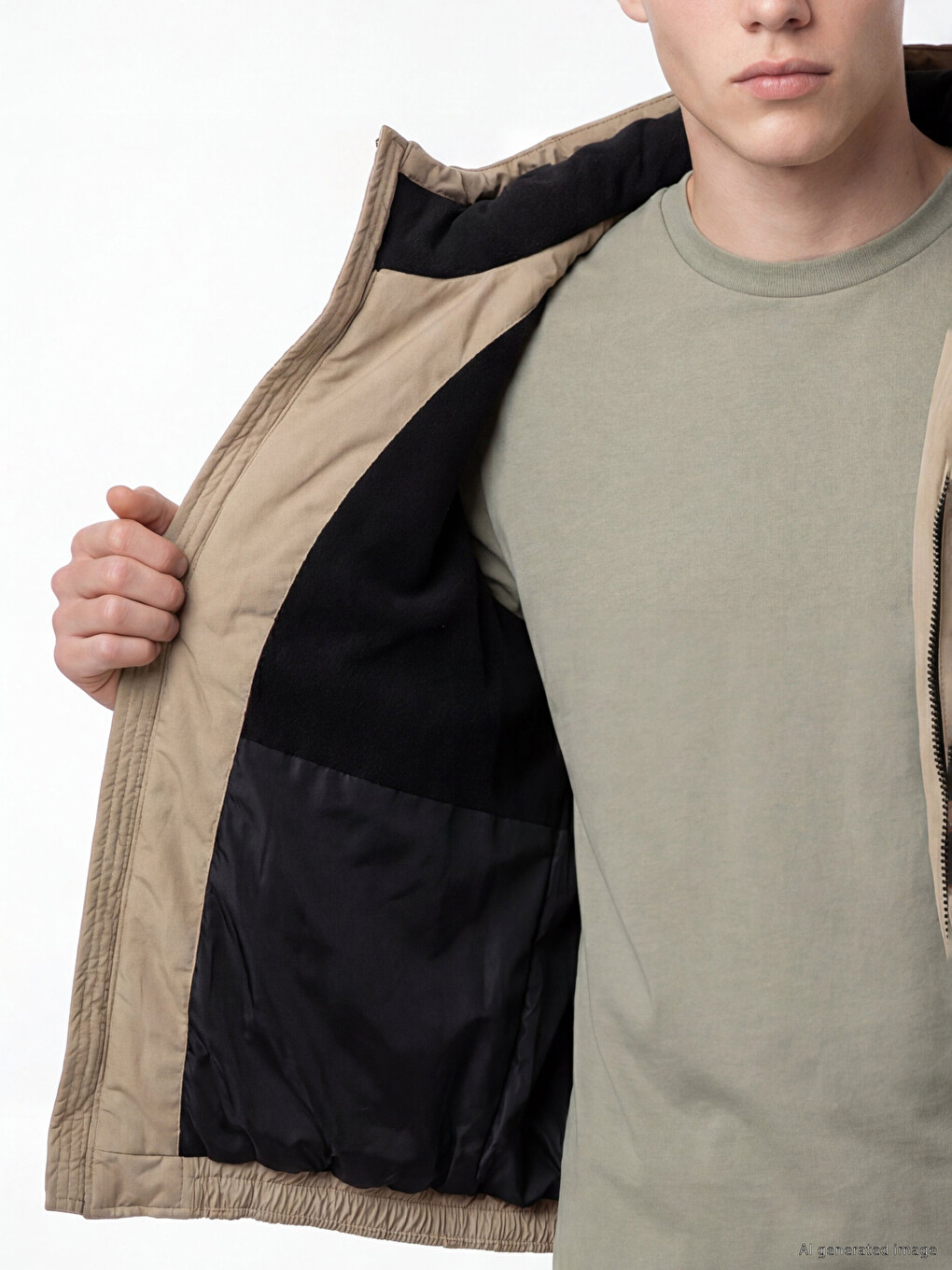 Mashkull Bezhe Pallto Puffer-2