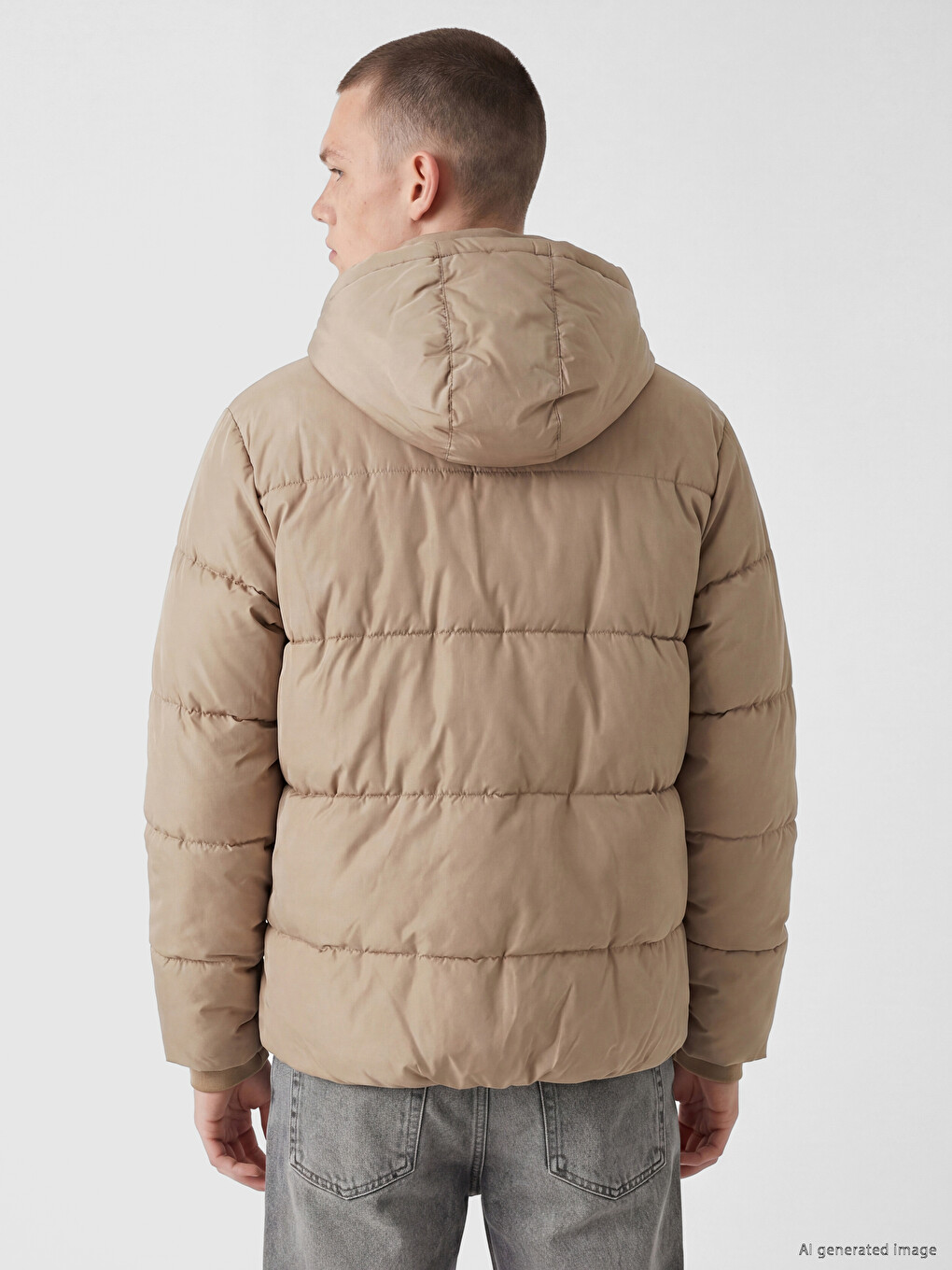 Mashkull Bezhe Pallto Puffer-4