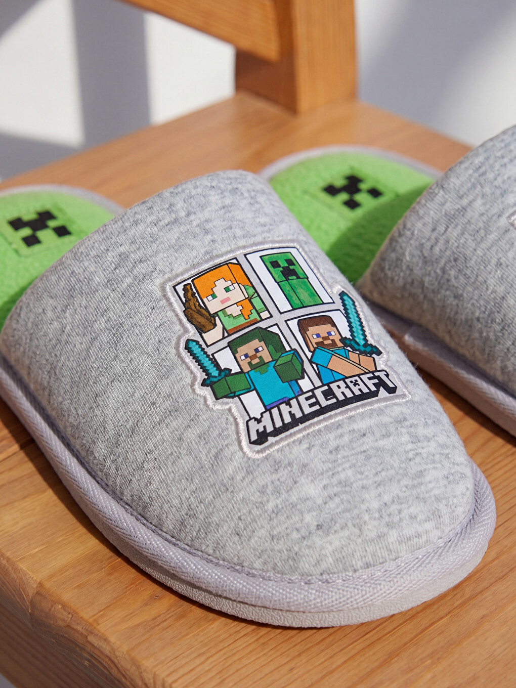 Minecraft Baskılı Unisex Ev Terliği-1