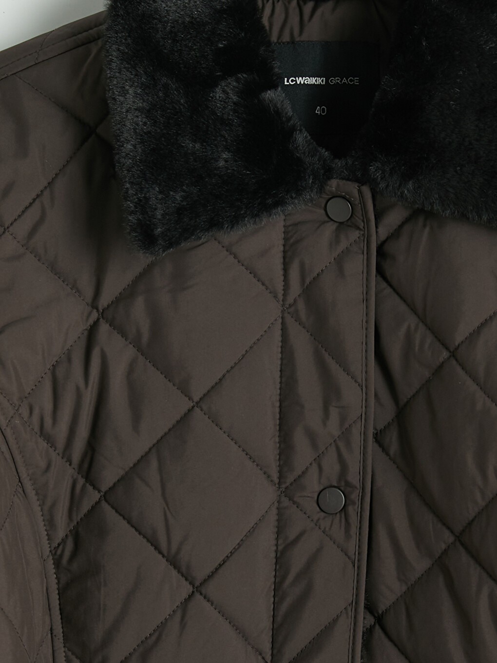 Femër Ngjyre Kafe Pallto Puffer-7